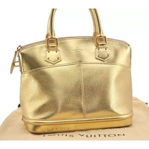 Authentic Louis Vuitton Suhali Lockit PM Hand Bag Gold M95433